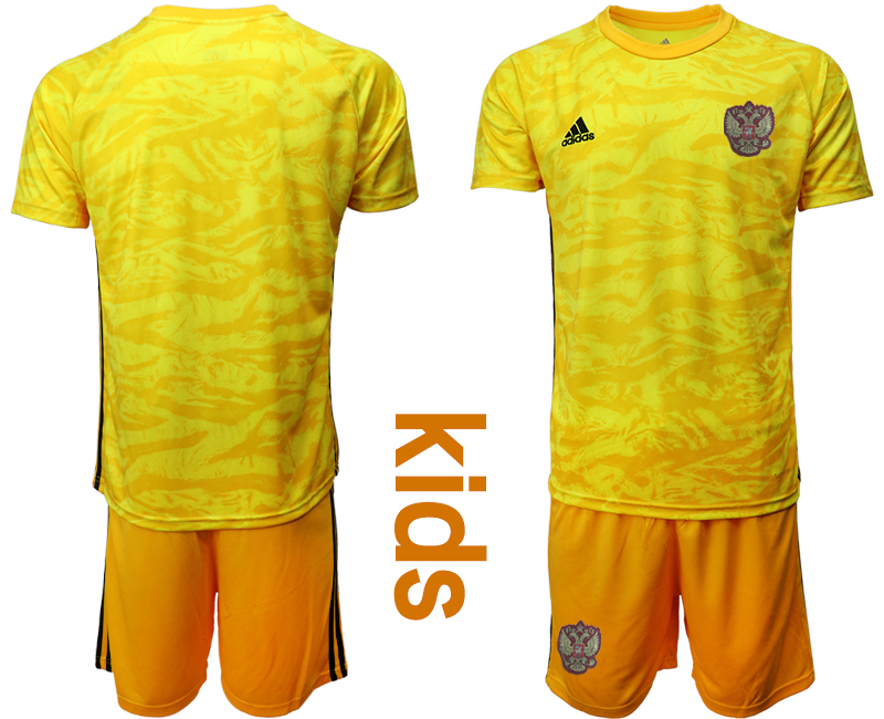 Cheap 2021 European Cup Russia yellow goalkeeper Youth soccer jerseys